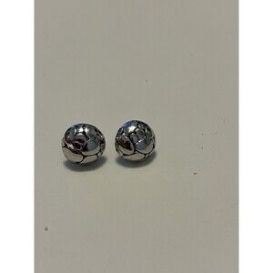 Sterling Silver 925 Earrings Etched Round Dome 925 Stud Post Statement